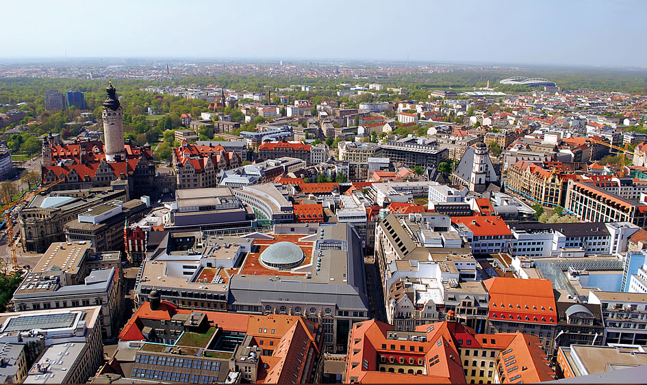 Blick über die Leipziger Innenstadt